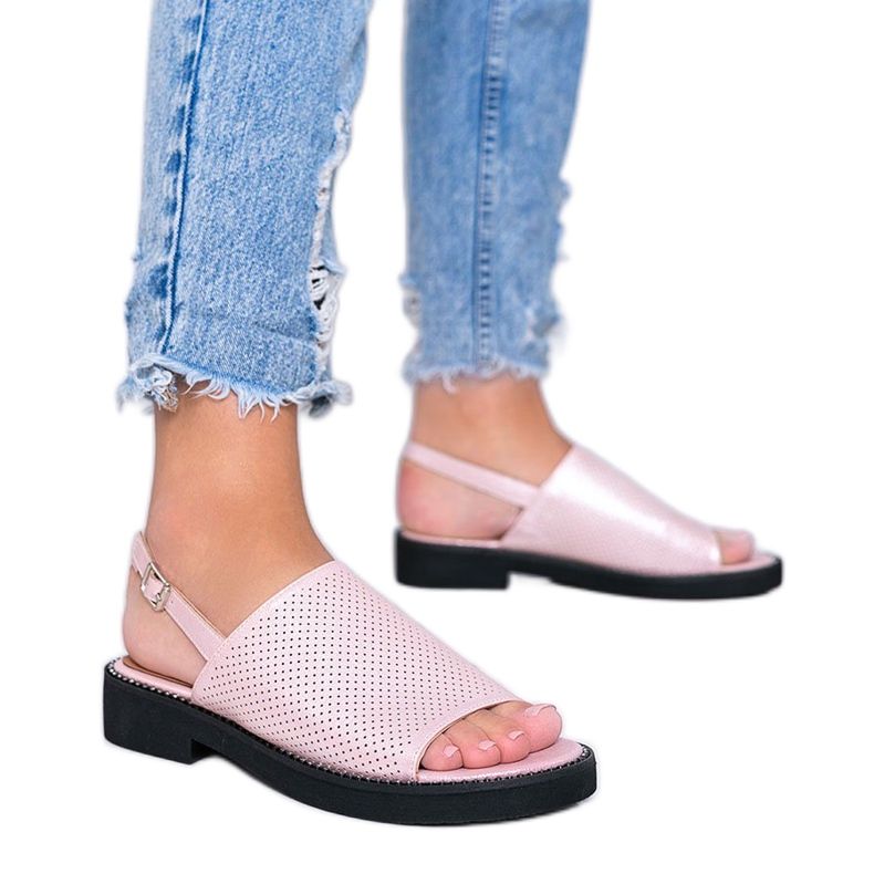 Sandali rosa con tacco piatto di Betsy