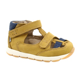 Sandali per ragazzi in pelle per velcro mazurek 1187 C. Jółty giallo