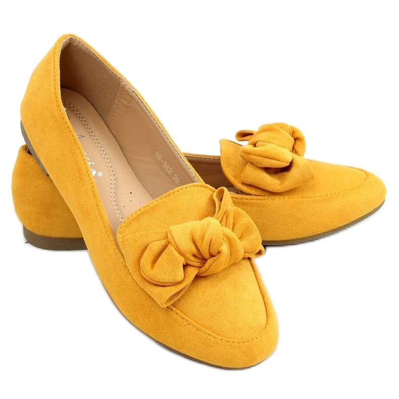 Mocassini con fiocco miele 88-382 Giallo