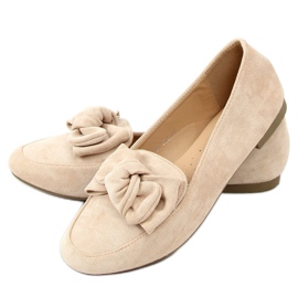 Mocassini con fiocco Beige 88-382 Beige