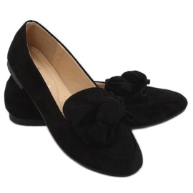 Mocassini neri con fiocco 88-382 Black nero
