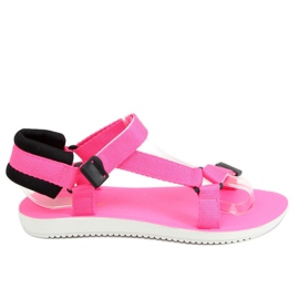 Sandali sportivi rosa con velcro N-67 Fluorescent Fushie
