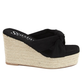 Nero XY14P Nero espadrillas zeppe