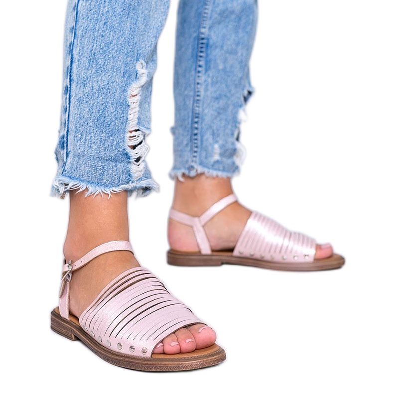 Sandali Brown Sun luccicanti rosa