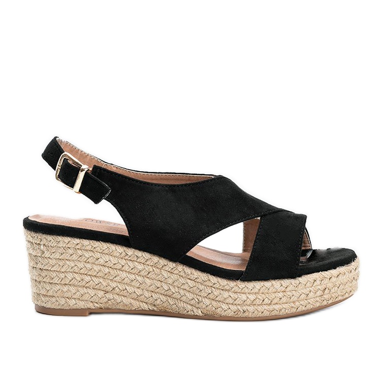 Espadrillas nere sulla zeppa di Marina nero