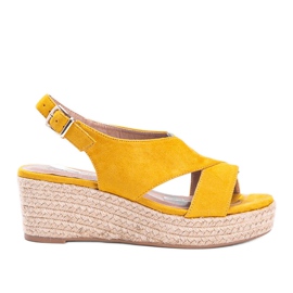Espadrillas senape sulla zeppa di Marina giallo