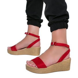 Sandali con zeppa Seaky rossi nero