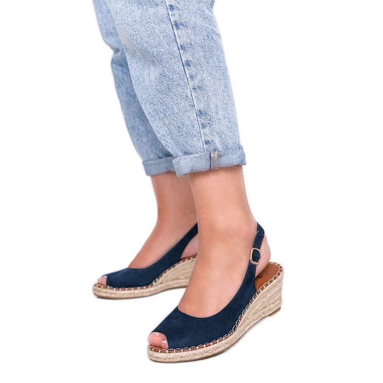 Sandali con zeppa blu navy di Caitlin