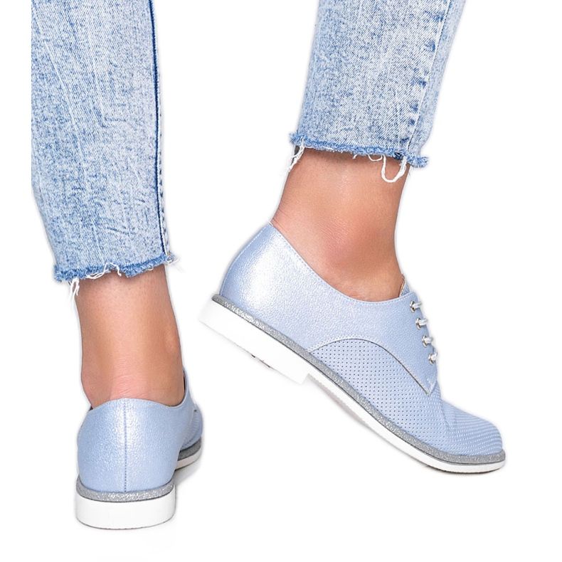 Scarpe traforate Kyoto blu lucide
