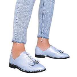 Scarpe blu lucide con fiocco Lost Stars