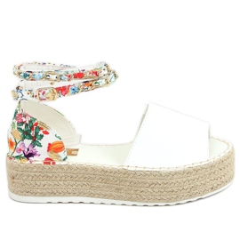 Espadrillas bianche aperte in punta JH153P Bianco bianca multicolore