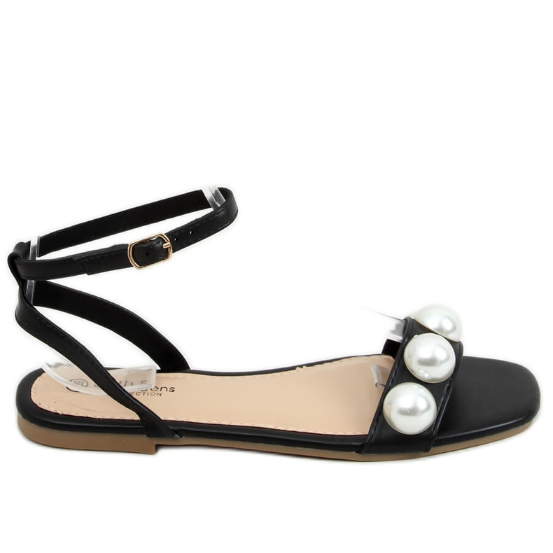 Sandali da donna neri con perle H19 Black nero