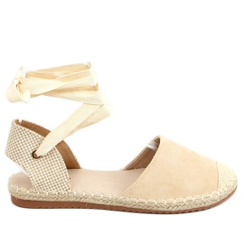 Espadrillas legate con una caviglia beige H-107 Beige