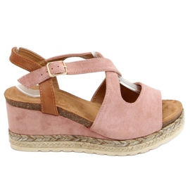 Espadrillas rosa su zeppe rosa YL90 Pink