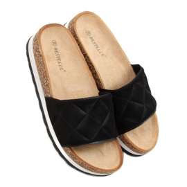 Pantofole in sughero nere LS017 Black nero