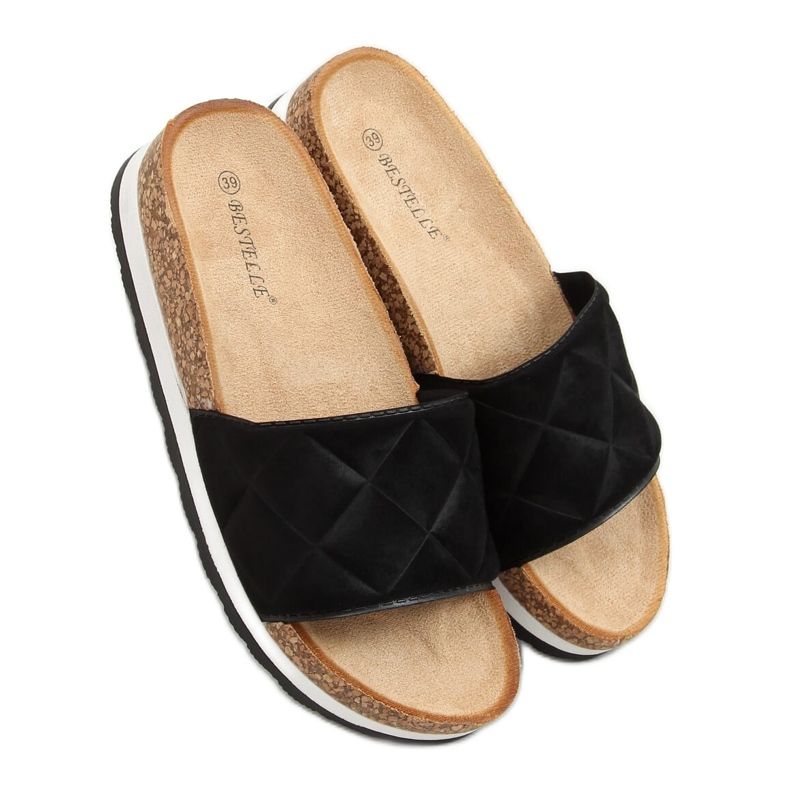 Pantofole in sughero nere LS017 Black nero