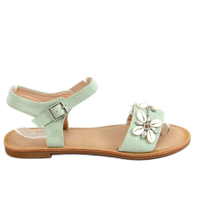 Sandali con conchiglie di menta M78 Green verde