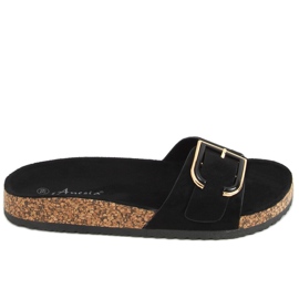 Pantofole in sughero nere N-111 Black nero