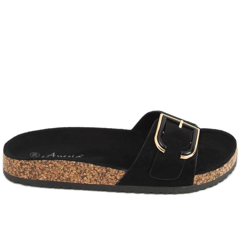 Pantofole in sughero nere N-111 Black nero