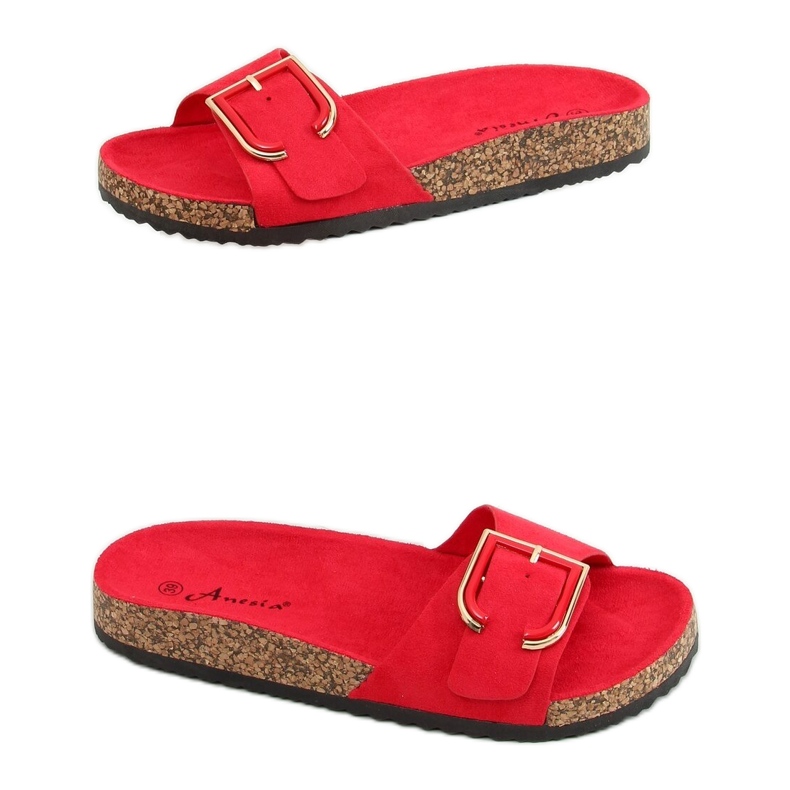 Ciabatte rosse in sughero N-111 Red rosso