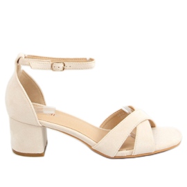 Sandali tacco alto beige 8832 Beige