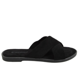 Pantofole incrociate da donna nere 5143 nere nero