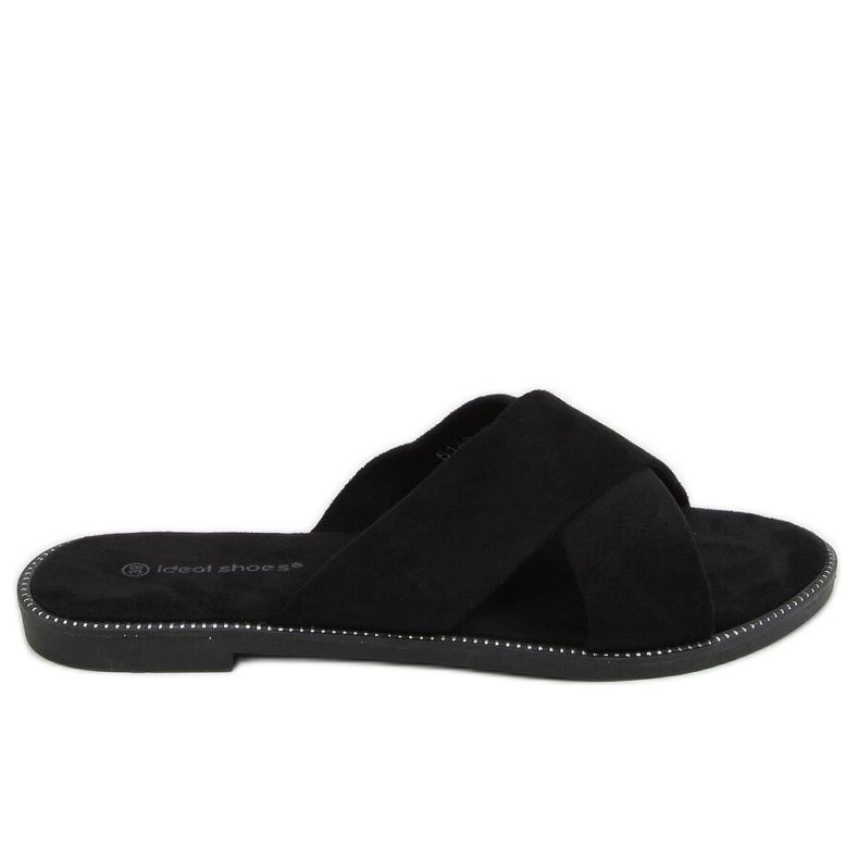 Pantofole incrociate da donna nere 5143 nere nero