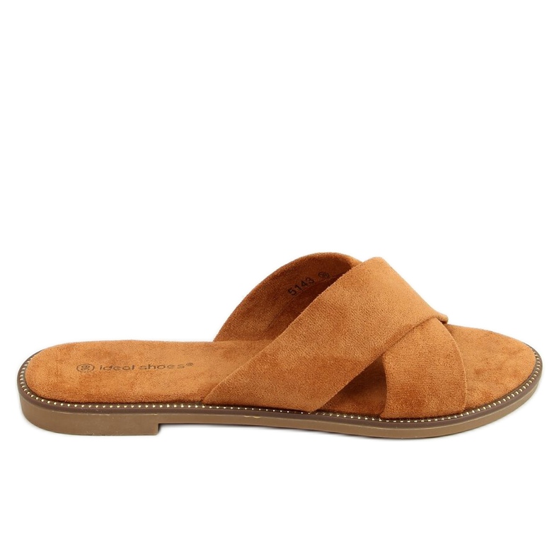 Pantofole incrociate da donna Camel 5143 Camel marrone