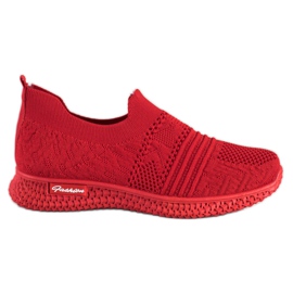 MCKEYLOR Scarpe da ginnastica rosse senza lacci rosso