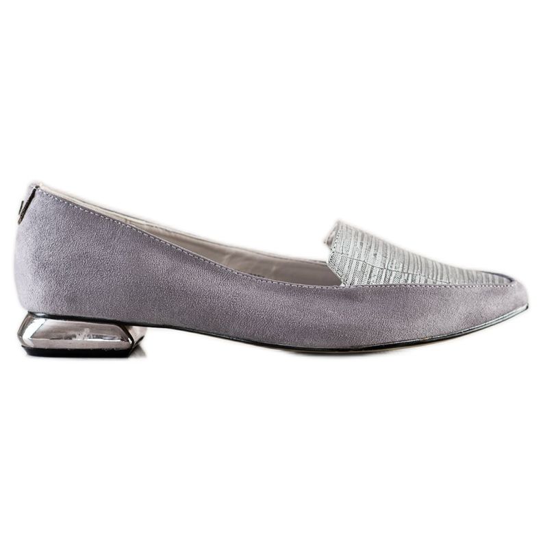 Goodin Pompe alla moda in Spitz d'argento grigio