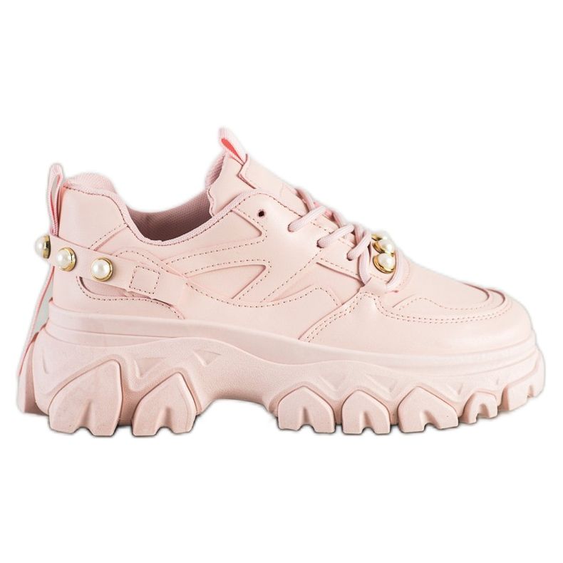 SHELOVET Sneakers Rosa Con Perle
