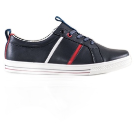 Filippo Scarpe sportive classiche in pelle blu navy