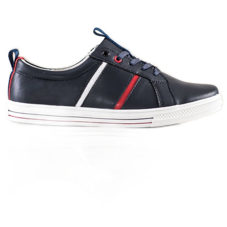 Filippo Scarpe sportive classiche in pelle blu navy