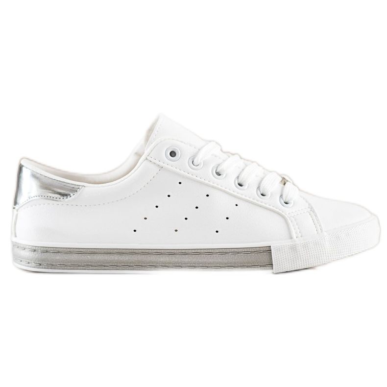 SHELOVET Sneakers Basse Con Ecopelle bianca