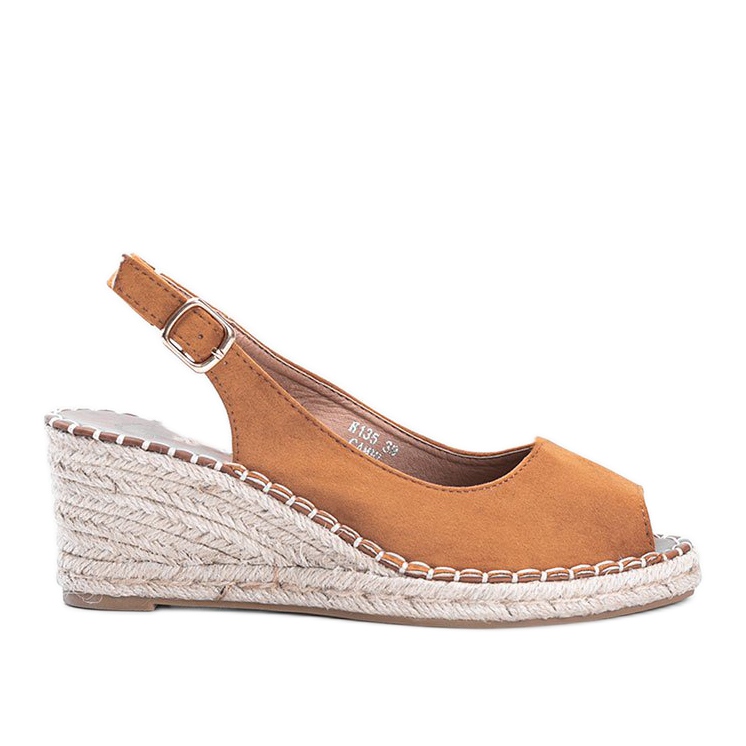Sandali con zeppa color cammello di Caitlin marrone