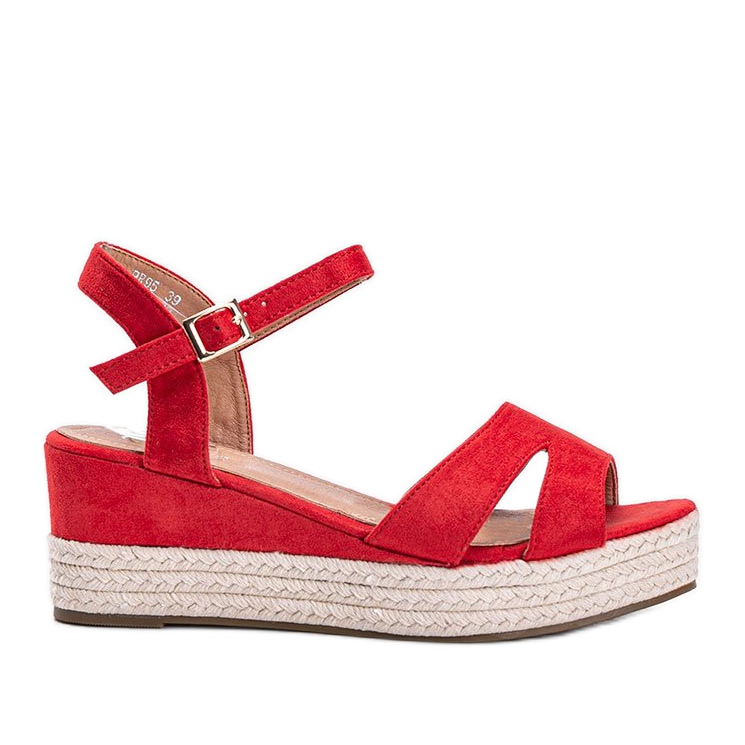 Espadrillas rosse sul cuneo Moon Rising rosso