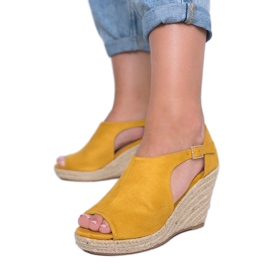 Sandali con zeppa senape Moko giallo