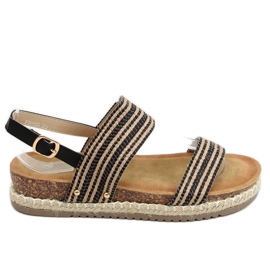 Sandali espadrillas nere FD-50 Black beige nero