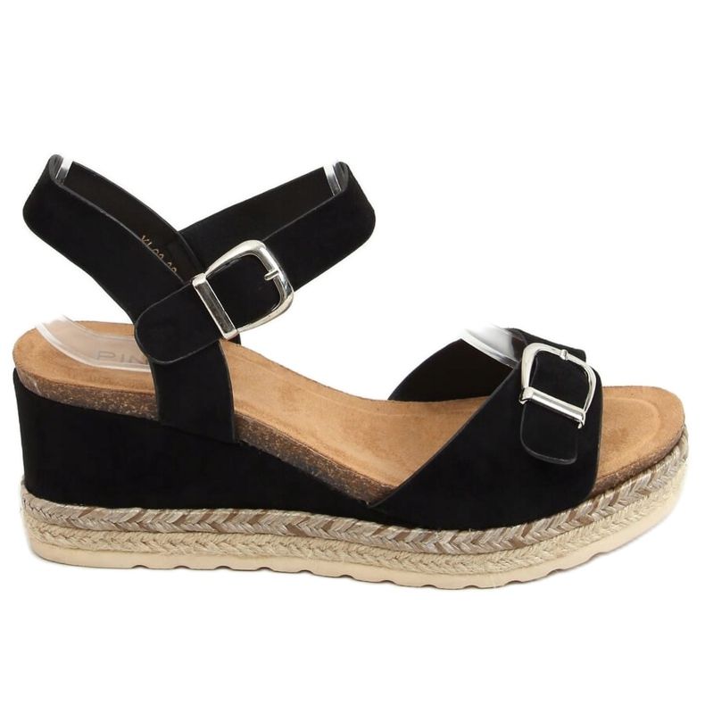 Espadrillas nere su zeppe YL93 Black nero