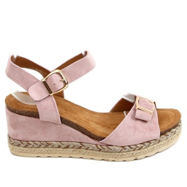 Espadrillas rosa su zeppe rosa YL93 Pink
