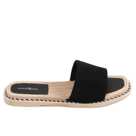 Ciabatte nere da donna in camoscio nere 1096 Black nero