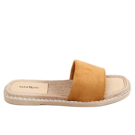 Camel 1096 Pantofole da donna in camoscio cammello marrone