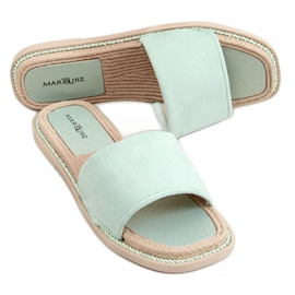 Ciabatte da donna in camoscio menta 1096 Verde