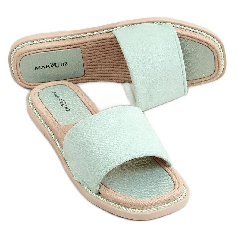 Ciabatte da donna in camoscio menta 1096 Verde