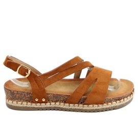 Sandali espadrillas boho cammello FD002 Camel marrone
