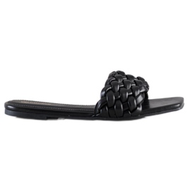 Goodin Pantofole in ecopelle intrecciata nero