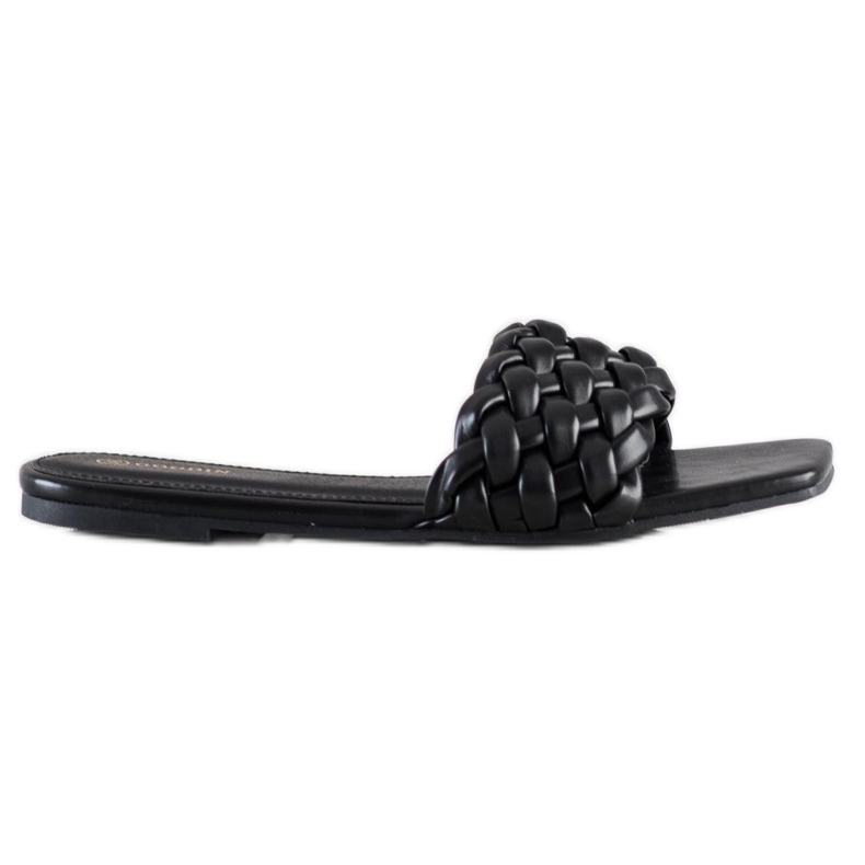 Goodin Pantofole in ecopelle intrecciata nero