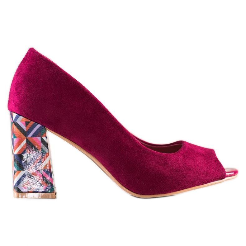 Sabatina Décolleté Open Toe Con Tacco Decorativo rosa