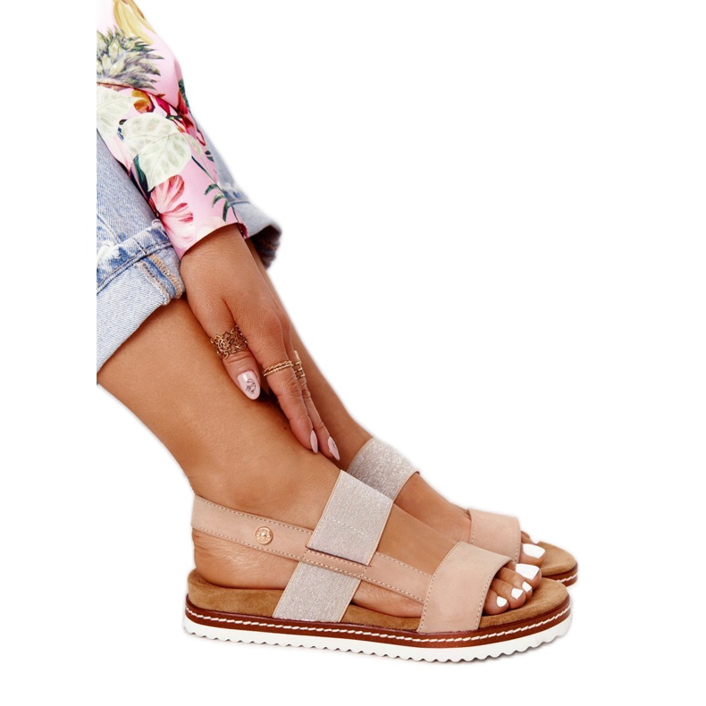 EVE Sandali Con Polsino Argento Beige Almeria