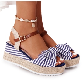 PG1 Sandali con zeppa blu navy La Isla Bonita bianco multicolore